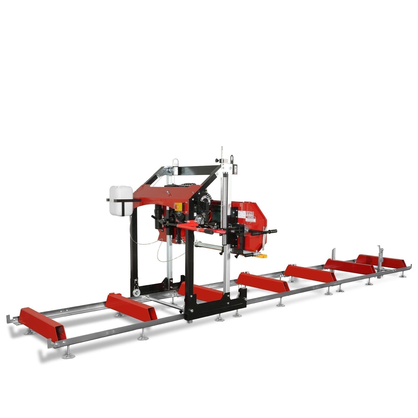 32" Portable Sawmill (5 x Blades Included), 420cc 15HP E-Start Gasoline Engine, 29" Board Width, 20' Track Length (13' Track Length + 6.6' Track Extension Included) , SM32