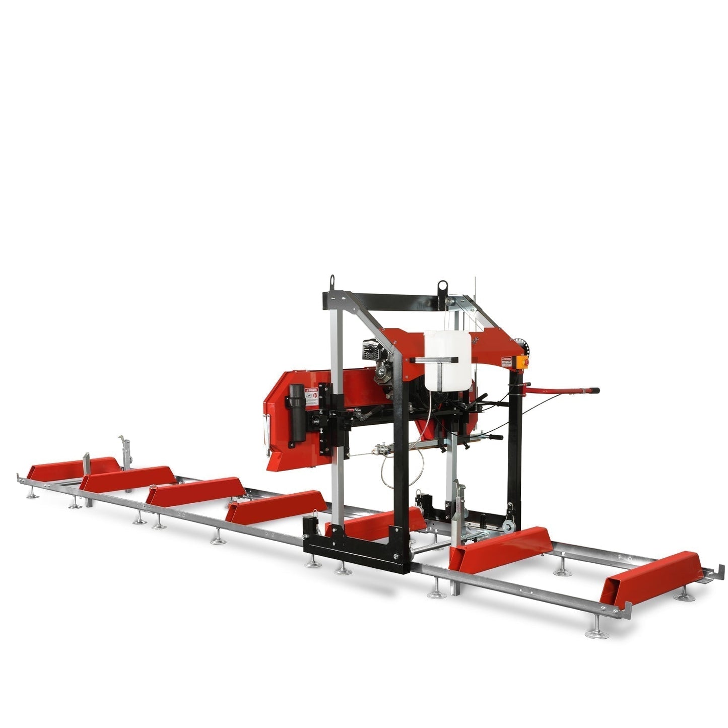 32" Portable Sawmill (5 x Blades Included), 420cc 15HP E-Start Gasoline Engine, 29" Board Width, 20' Track Length (13' Track Length + 6.6' Track Extension Included) , SM32
