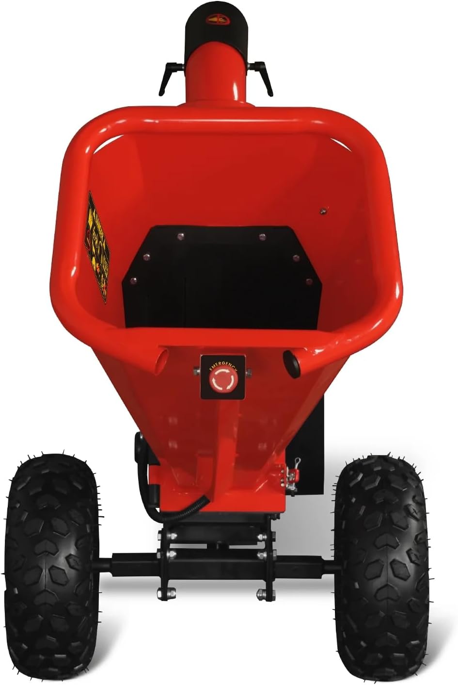 MechMaxx 4 inch DUCAR 212cc 7HP Gasoline Engine Powered Wood Chipper Shredder with Tow Bar, 4" Max Chipping Diameter Capacity, Emergency Stop Button, Model GS650