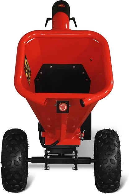 MechMaxx 4 inch DUCAR 212cc 7HP Gasoline Engine Powered Wood Chipper Shredder with Tow Bar, 4" Max Chipping Diameter Capacity, Emergency Stop Button, Model GS650