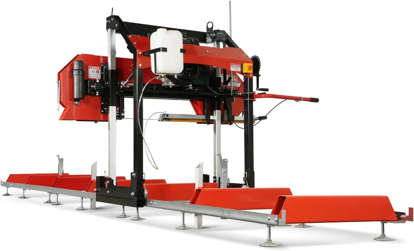 MechMaxx 32" Portable Sawmill (5 x Blades Included), KOHLER CH440 429cc 14HP E-Start Gasoline Engine,26.5" Board Width,20' Track Length (13' Track Length + 6.6' Track Extension Included),Model SM32