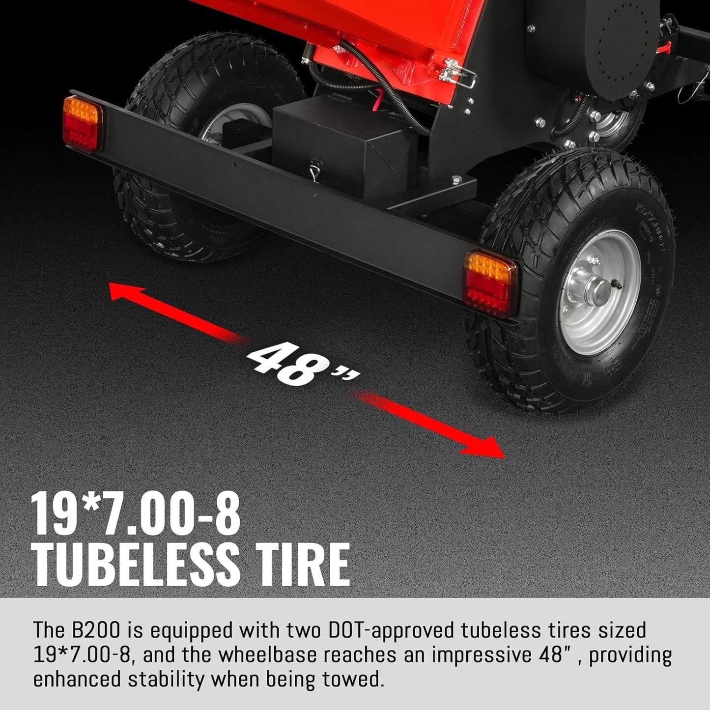 MechMaxx 8'' Inch ZONSEN 1000cc 35hp Electric Start Gasoline Powered Engine 4-Wheels Towable Wood Chipper Shredder Mulcher with Towbar/Tail Light/Emergency Stop Switch, Model B200