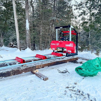 MechMaxx 32" Portable Sawmill (5 x Blades Included), KOHLER CH440 429cc 14HP E-Start Gasoline Engine,26.5" Board Width,20' Track Length (13' Track Length + 6.6' Track Extension Included),Model SM32