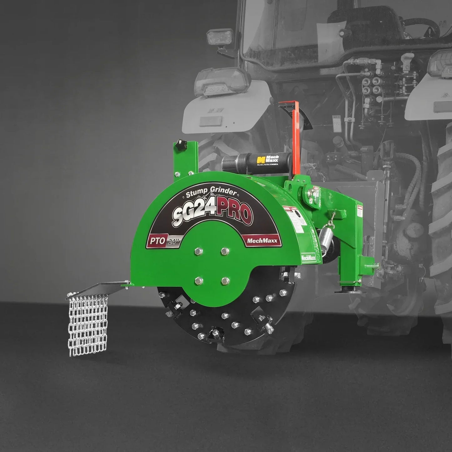 3-Point PTO Stump Grinder with 34 Carbide Teeth (PTO Shaft Included with Slip Clutch),  for 15-45HP Tractor,  SG24PRO