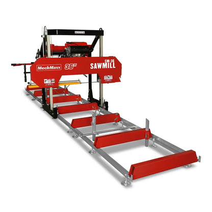 36" MAX Portable Sawmill,  25HP 688cc HONDA GX690 V-Twin Engine,  35" Board Width,  20' Track Length,  (10 x Blades Included),  SM-36HMAX