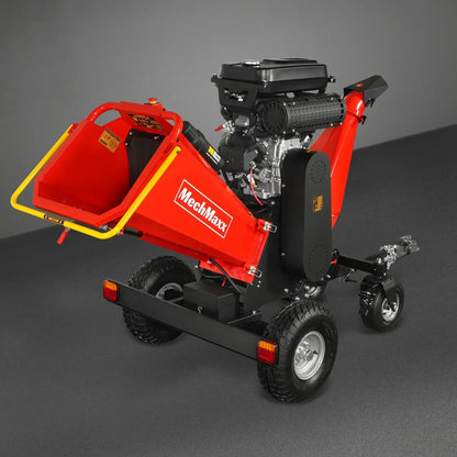 8 inch ZONSEN E-Start 1000cc 35hp Gas Powered 4 - Wheel Drum Wood Chipper with Taillight ,  B200